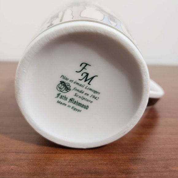 Vintage Egypt Coffee Mug Fathi Mahmoud Pâte et email Limoges Fonde en 1942 - Picture 6 of 6